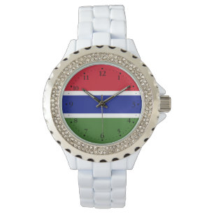 Gambia-Flagge Armbanduhr