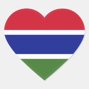 Gambia-Flagge Herz-Aufkleber