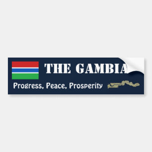 Gambia-Flagge + Karte-Aufkleber Autoaufkleber