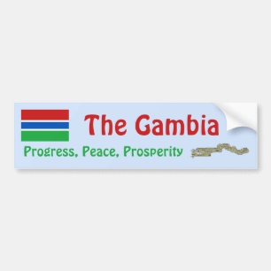 Gambia-Flagge + Karte Aufkleber Autoaufkleber