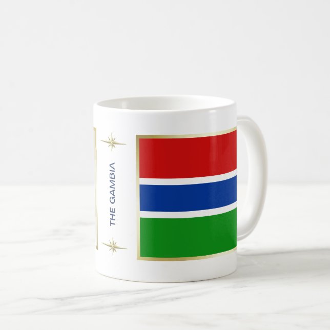 Gambia-Flagge + Karten-Tasse Kaffeetasse (VorderseiteRechts)