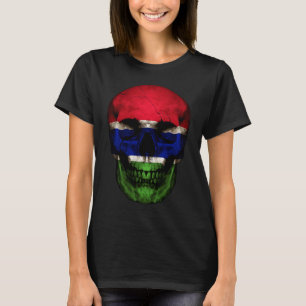 Gambia-Flagge-Totenkopf-Gambische-Wurzeln-Stolz-Pa T-Shirt