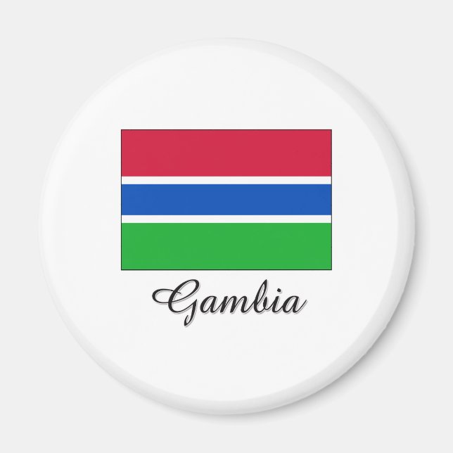 Gambia-Flaggendesign Magnet (Vorne)