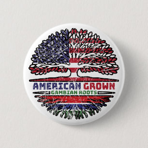 Gambia Gambian US USA United Staaten Tree Button