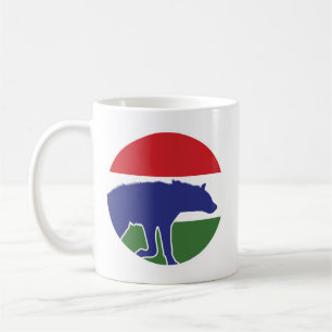 Gambia Hyena Gambian Nationale Tierflagge Kaffeetasse