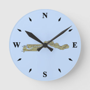 Gambia Map Clock Runde Wanduhr