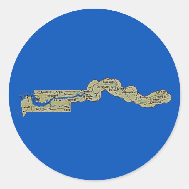 Gambia Map Sticker (Vorderseite)