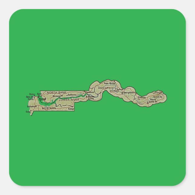 Gambia Map Sticker (Vorderseite)