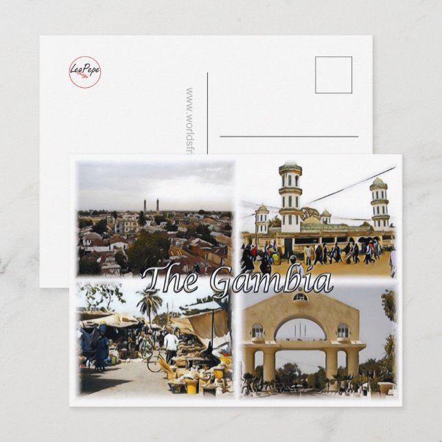 Gambia - Mosaik - Postkarte (Vorne/Hinten)