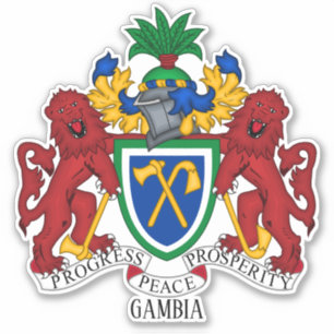 Gambia National Coat of Arms Patriotic Aufkleber