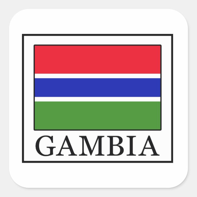 Gambia Quadratischer Aufkleber (Vorderseite)