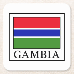 Gambia Rechteckiger Pappuntersetzer
