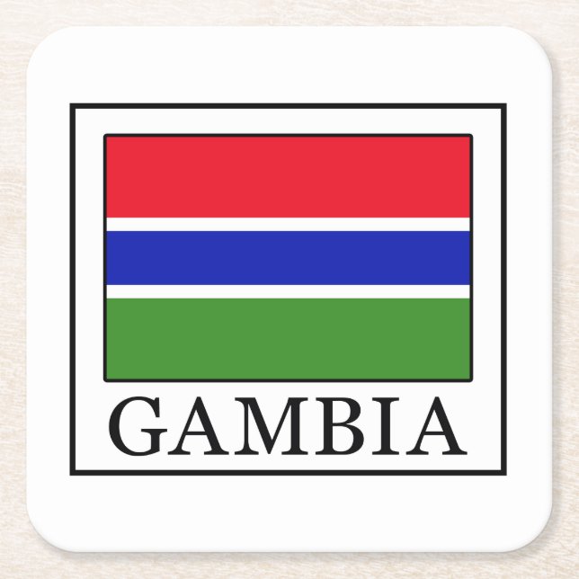 Gambia Rechteckiger Pappuntersetzer (Vorderseite)