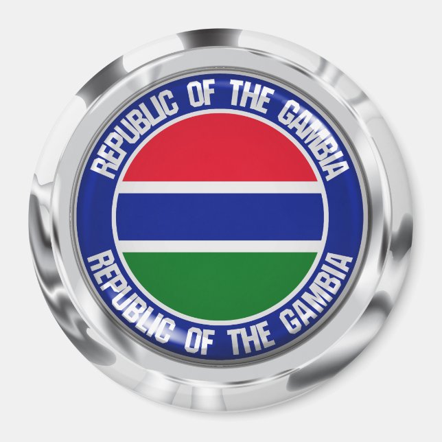 Gambia Round Emblem Magnet (Vorne)