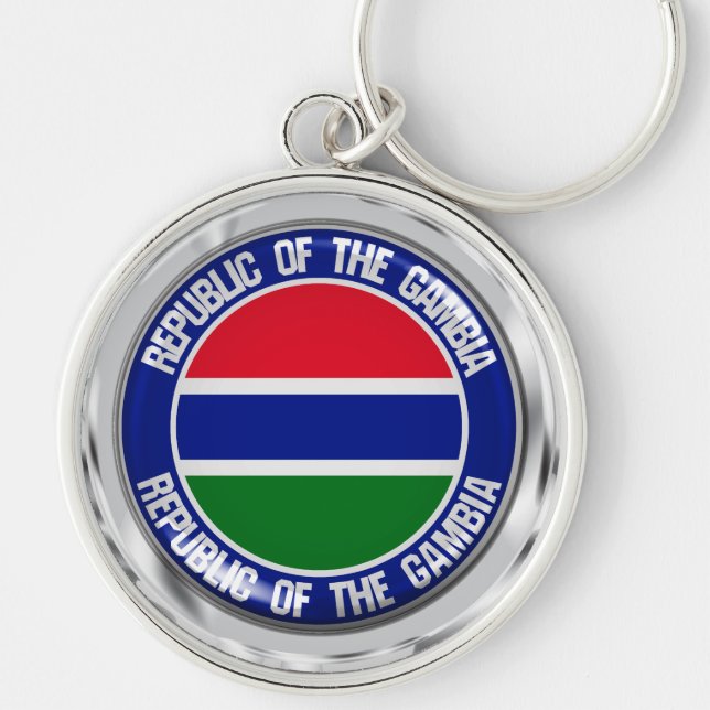 Gambia Round Emblem Schlüsselanhänger (Vorne)