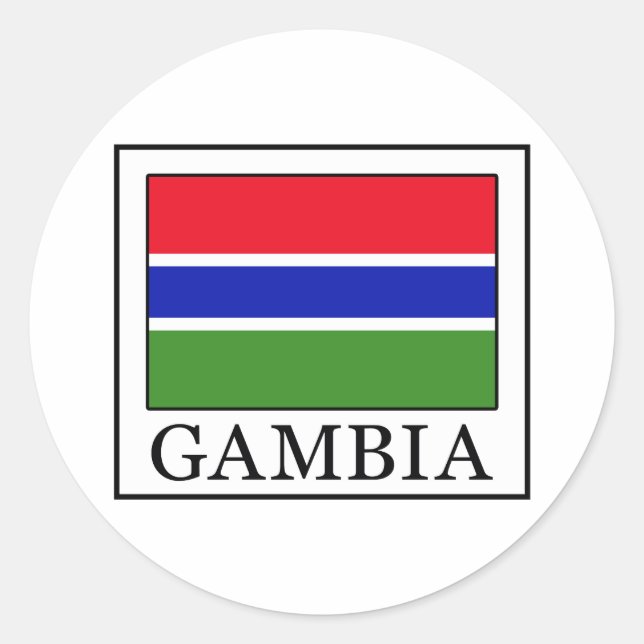 Gambia Runder Aufkleber (Vorderseite)