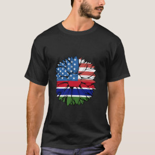 Gambia Sunflower Gambian Flag Gambian Pride USA Am T-Shirt