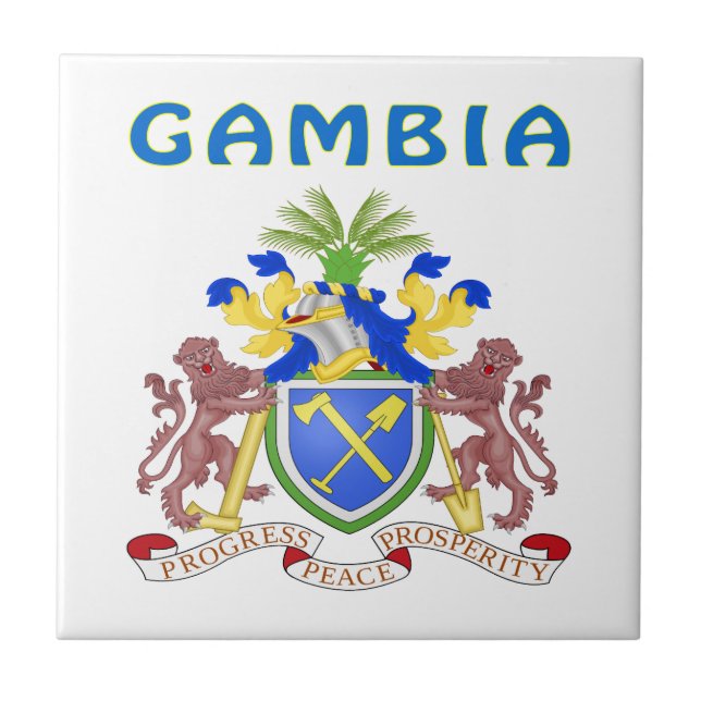 Gambia-Wappen Fliese (Vorderseite)