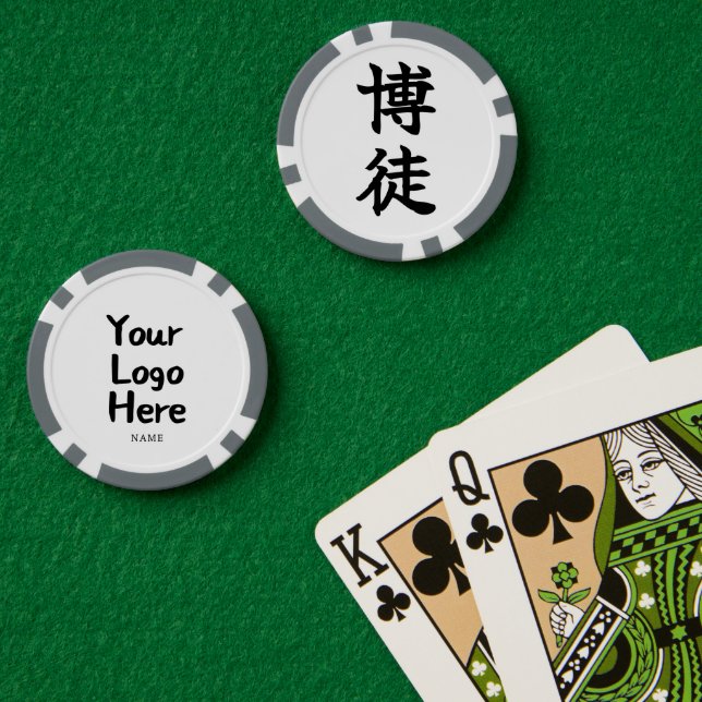 GAMBLER (Bakuto) Japanese Kanji Pokerchips (Pokertisch (doppelt))