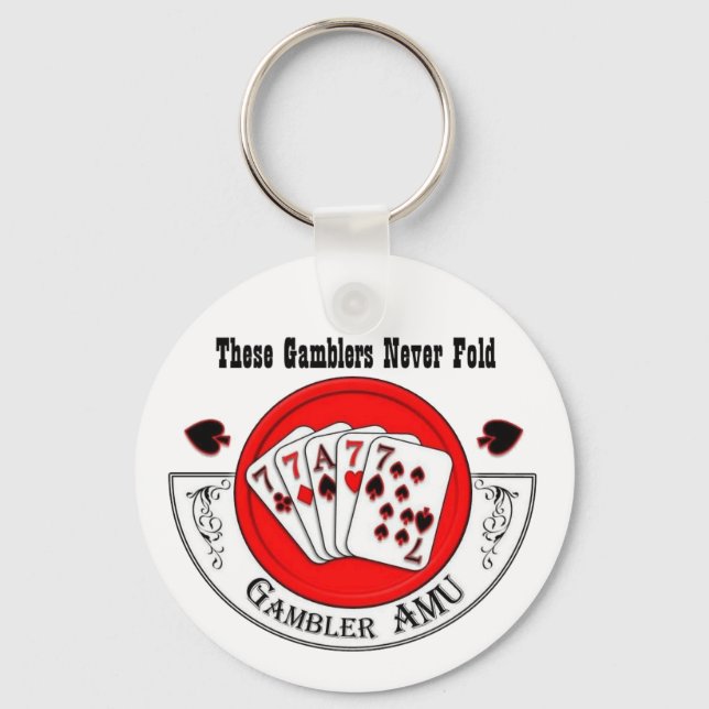Gambler Key Chian mit Old Style Patch Schlüsselanhänger (Vorderseite)