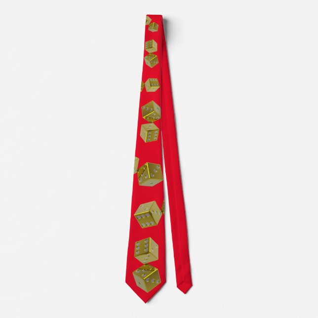 Gambler Red und Gold Neck Tie Krawatte (Vorderseite)