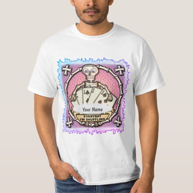 Gambler Skeleton Poker T-Shirt (Vorderseite)