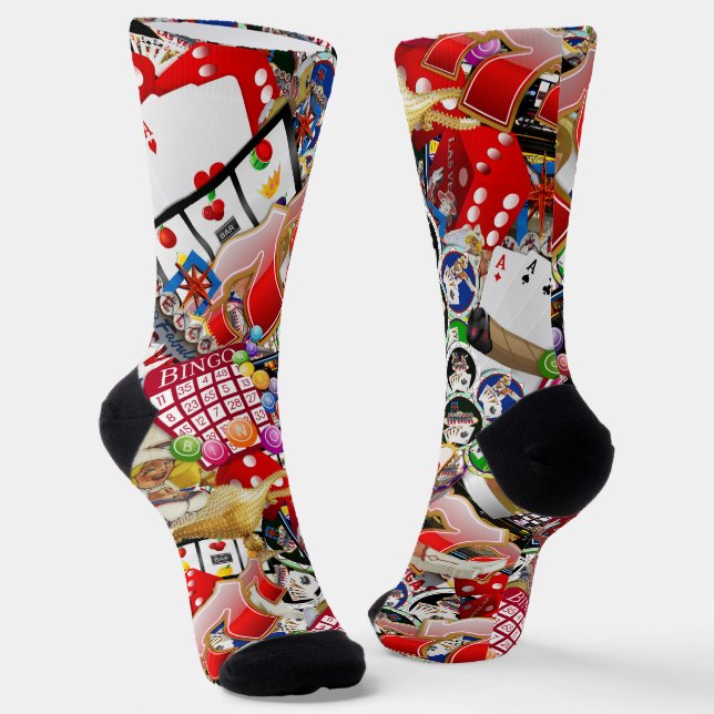 Gamblers Delight - Las Vegas Icons Collage Socken (Gewinkelt)