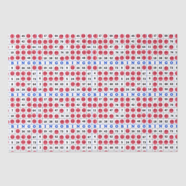 Gambling Bingo Kartentaschpapier Seidenpapier (Vorderseite)