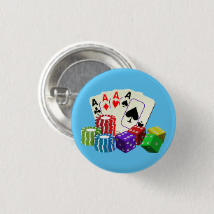 Gambling Casino Poker Chips Button