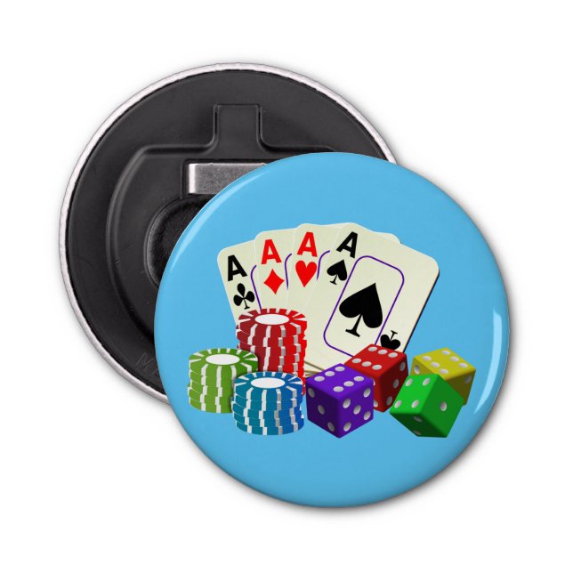 Gambling Casino Poker Chips Flaschenöffner (Vorderseite)