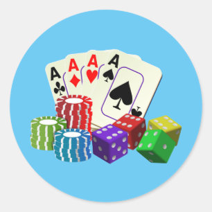 Gambling Casino Poker Chips Runder Aufkleber