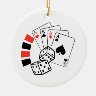 Gambling-Montage Keramik Ornament