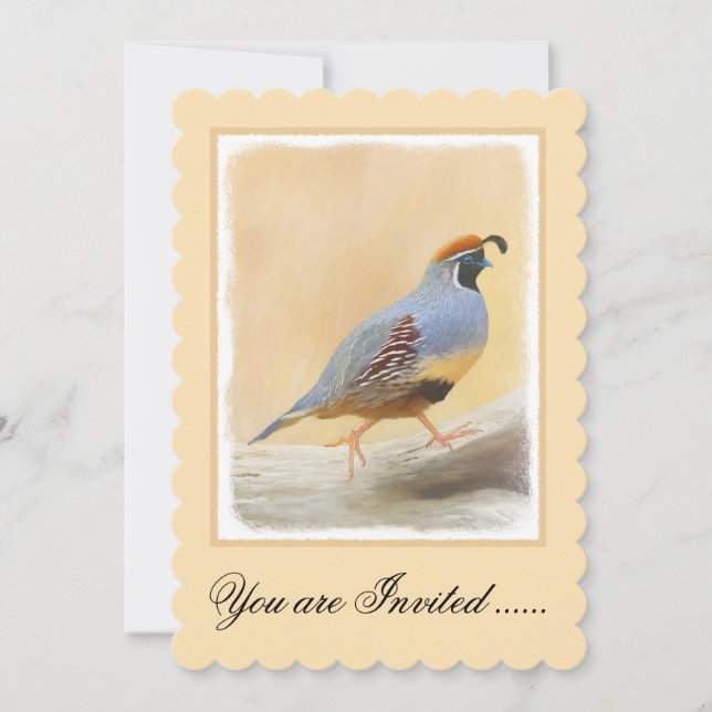 Gambrel's Quail Painting Original Bird Art Einladung (Vorderseite)
