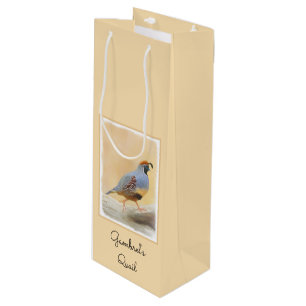 Gambrel's Quail Painting Original Bird Art Geschenktüte Für Weinflaschen