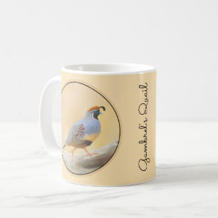Gambrel's Quail Painting Original Bird Art Kaffeetasse