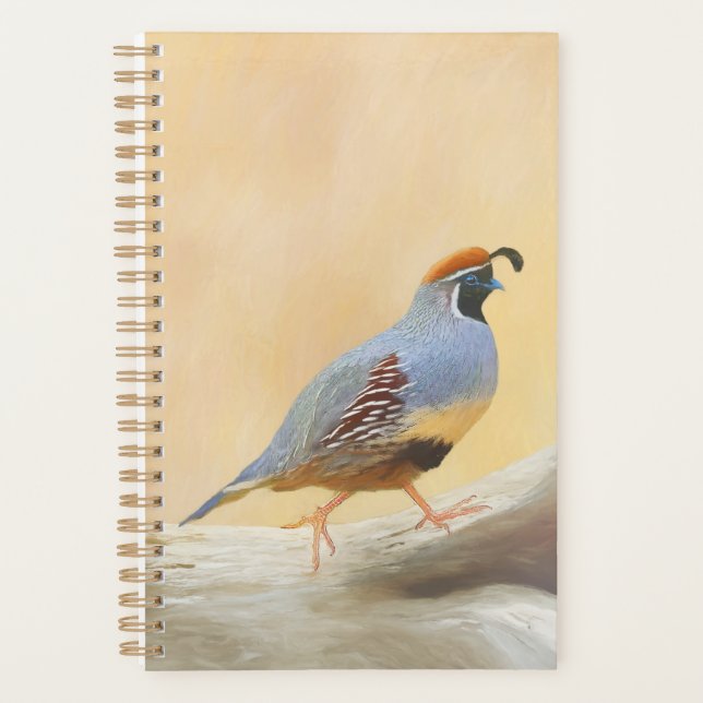 Gambrel's Quail Painting Original Bird Art Planer (Vorderseite)