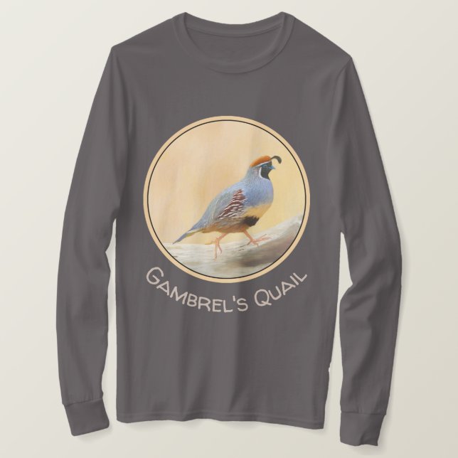 Gambrel's Quail Painting Original Bird Art T-Shirt (Design vorne)