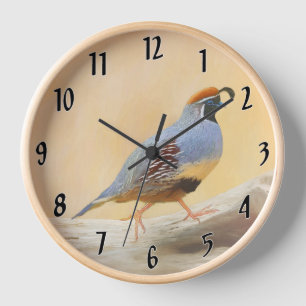 Gambrel's Wachtel-Gemälde - Originale Wildvogel-Ku Uhr