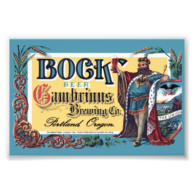 Gambrinus_Bock Beer-Label Fotodruck (Vorne)
