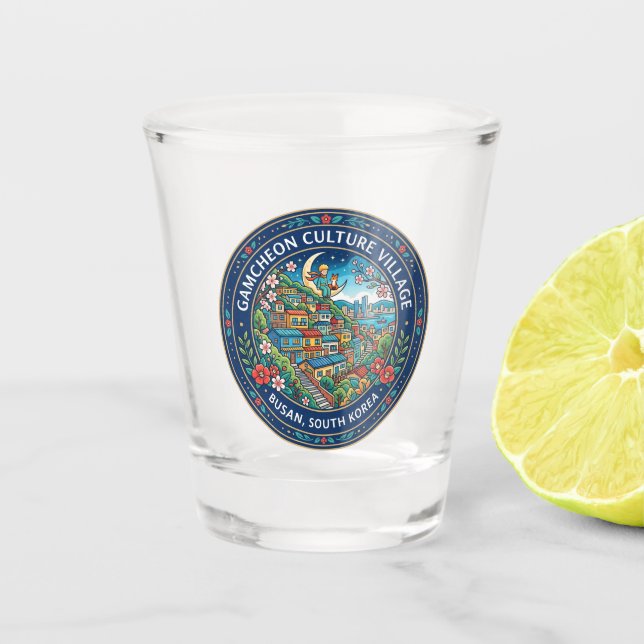 Gamcheon Kulturdorf Südkorea Schnapsglas (Vorderseite)