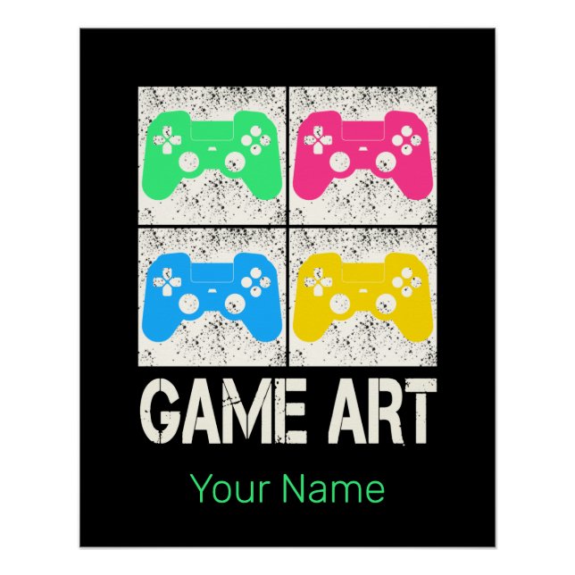 Game Art Vintag Gamepad Retro Controller Gamer Poster (Vorderseite)
