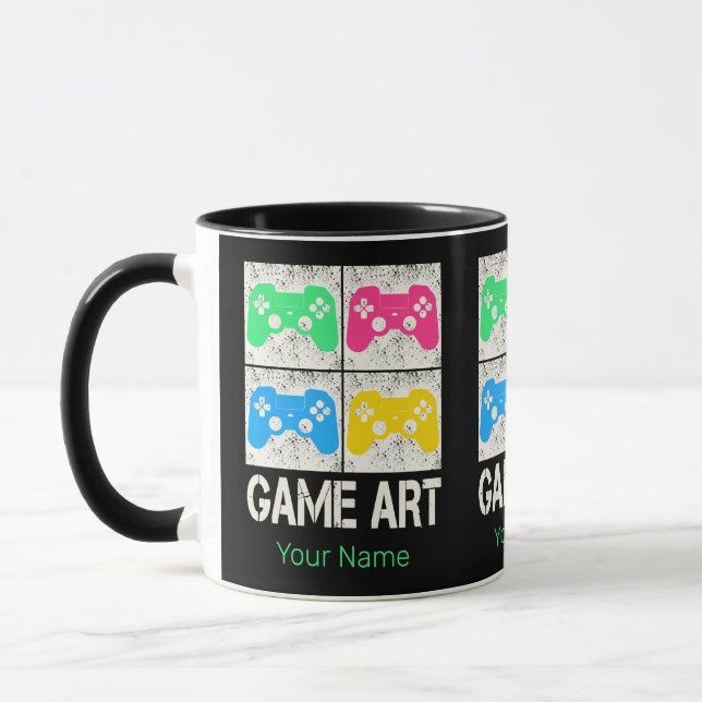 Game Art Vintag Gamepad Retro Controller Gamer Tasse (Links)