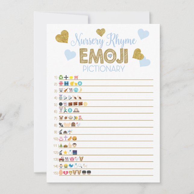 Game Baby Dusche Kinderzimmer Rhyme & Price ist ri Einladung (Vorderseite)