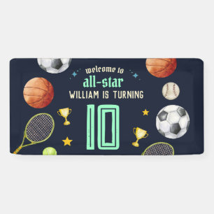 Game Blue Kids Jungs Sport 10. Geburtstag Banner