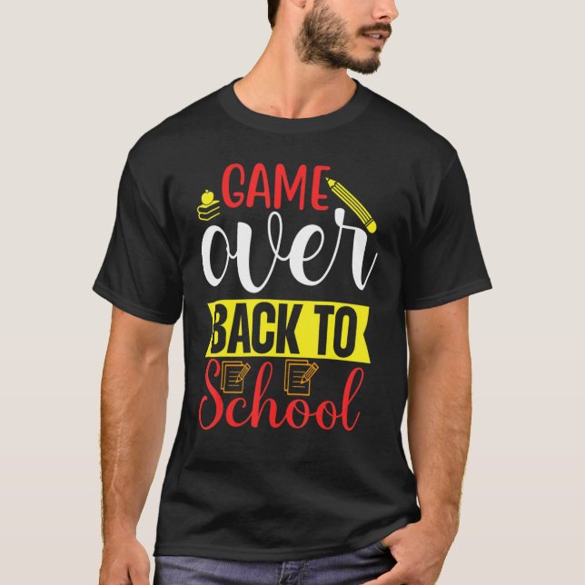 Game Book Stift zurück zur tragbaren Tafel der Sch T-Shirt (Vorderseite)