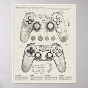 Game Controller Blueprint Poster