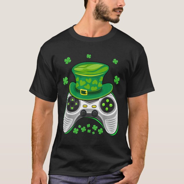 Game Controller Kleeblatt Gamer St Patricks Day Ga T-Shirt (Vorderseite)
