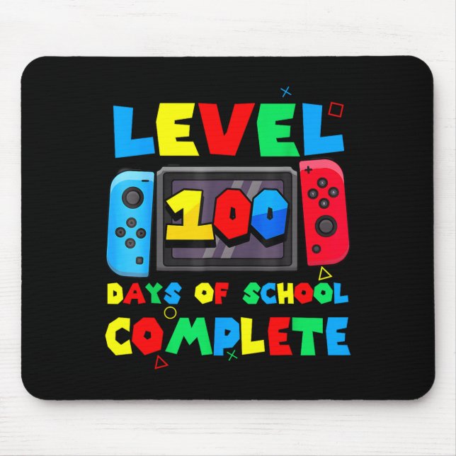 Game Controller Level 100 Days Of School Complete  Mousepad (Vorne)