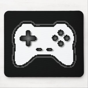Game Controller Schwarz-weiß 8-Bit Video Game Styl Mousepad