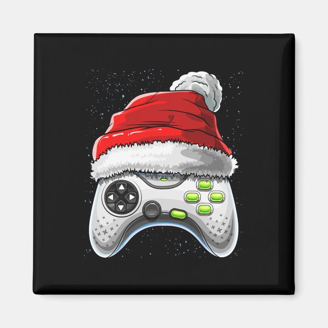Game Controller Weihnachts-Weihnachtsmannmütze Gam Magnet (Vorne)